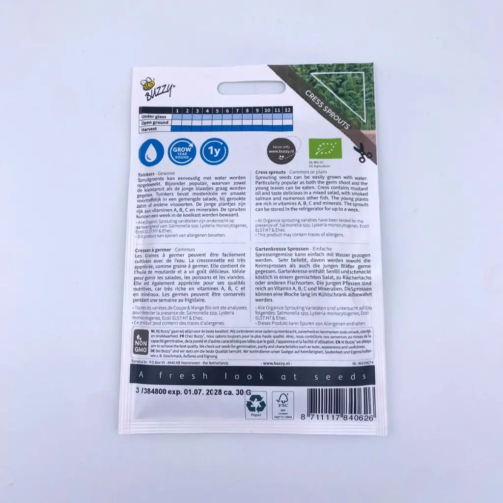 Tuinkers - Kiemgroente - Sprossen - BIO