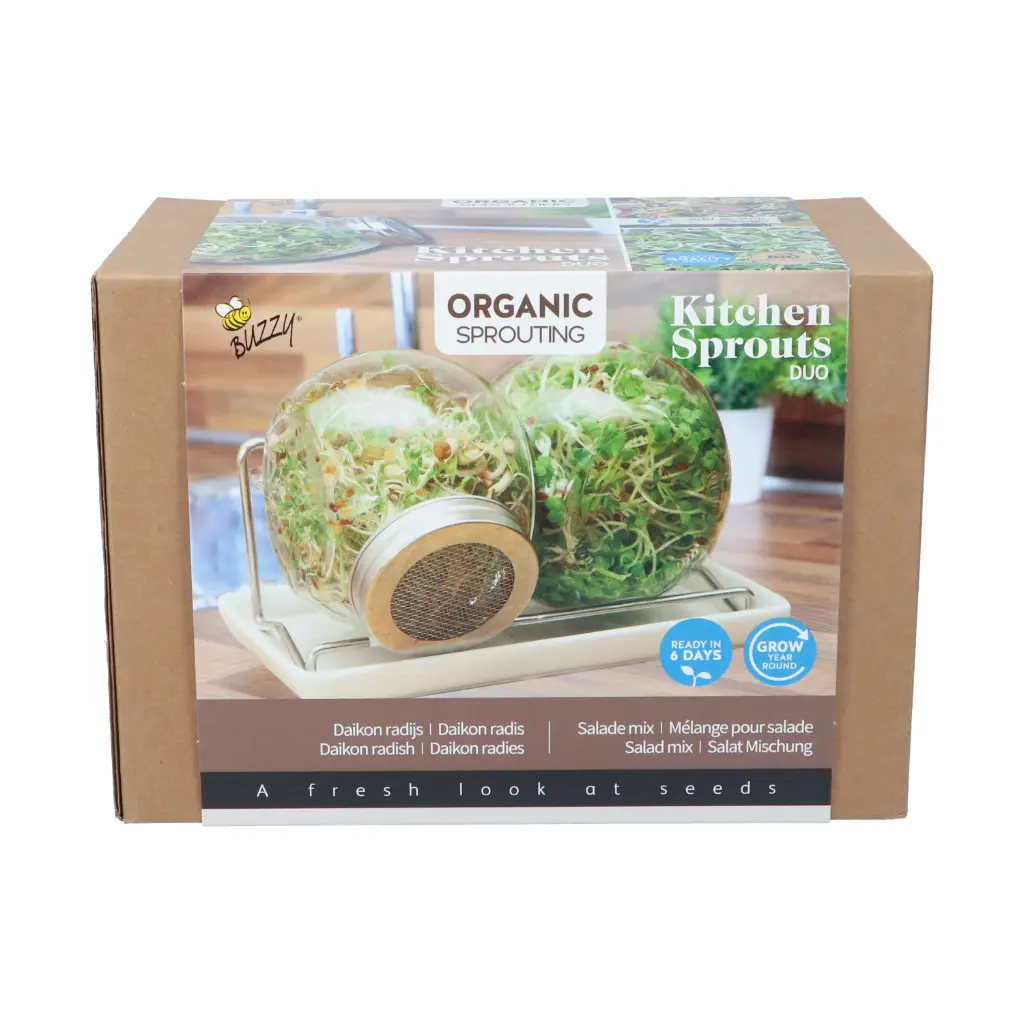 Daikon radish and salad mix growing kit - sprouting vegetables -  ORG