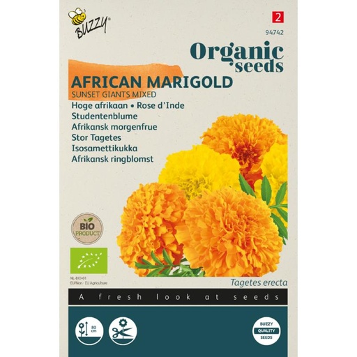 [Buzzy-94742] African marigold Sunset Giants mixed - ORG
