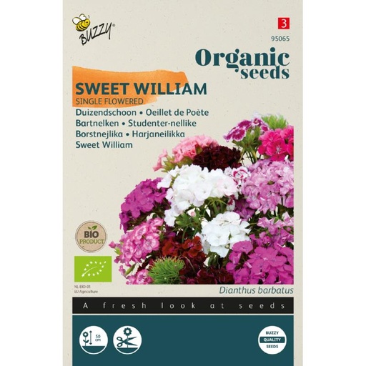 [Buzzy-95065] Organic Sweet William Single flowered, mixed - ORG