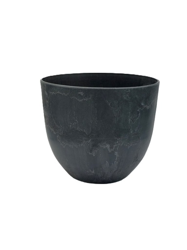 [V166531] Pot Artstone bola black D23 H20